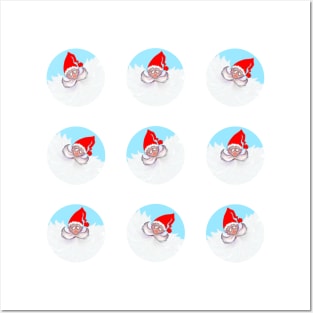 Peak Santa Dot Pattern Posters and Art